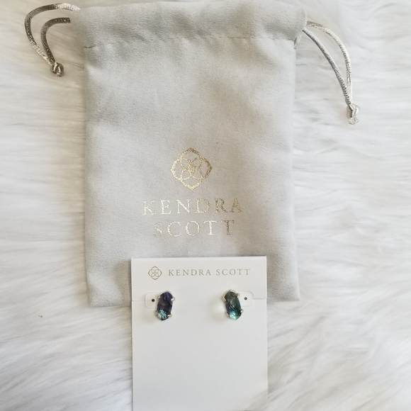 Kendra Scott Betty Stud Abalone Shell Stud Earring - Picture 2 of 3